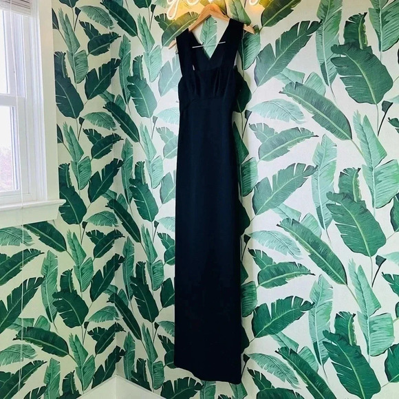 BCBGMAXAZRIA Black Halter Maxi Formal Gown Dress Size 0 Black Tie Wedding Guest - Picture 1 of 10